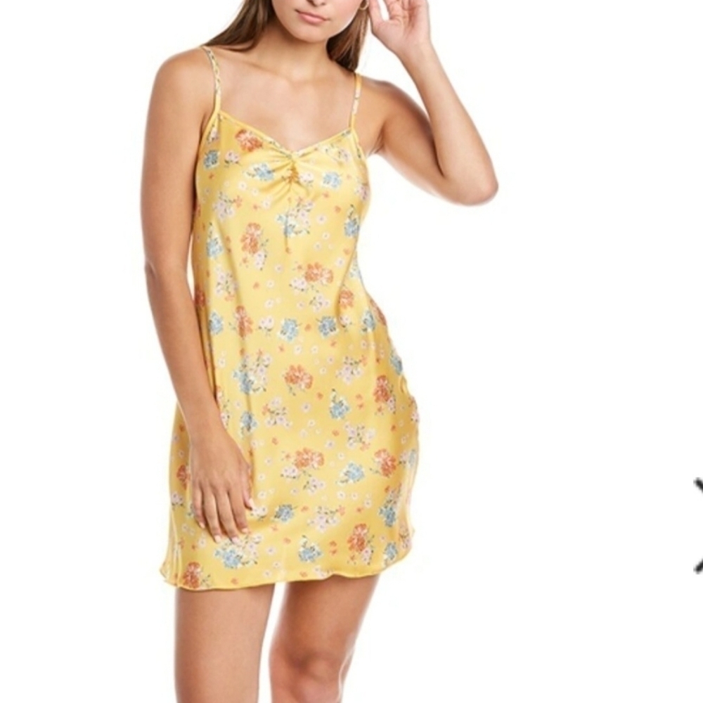 Tash‎ + Sophie Womens  Ruched Satiny Mini Dress, Green Multi